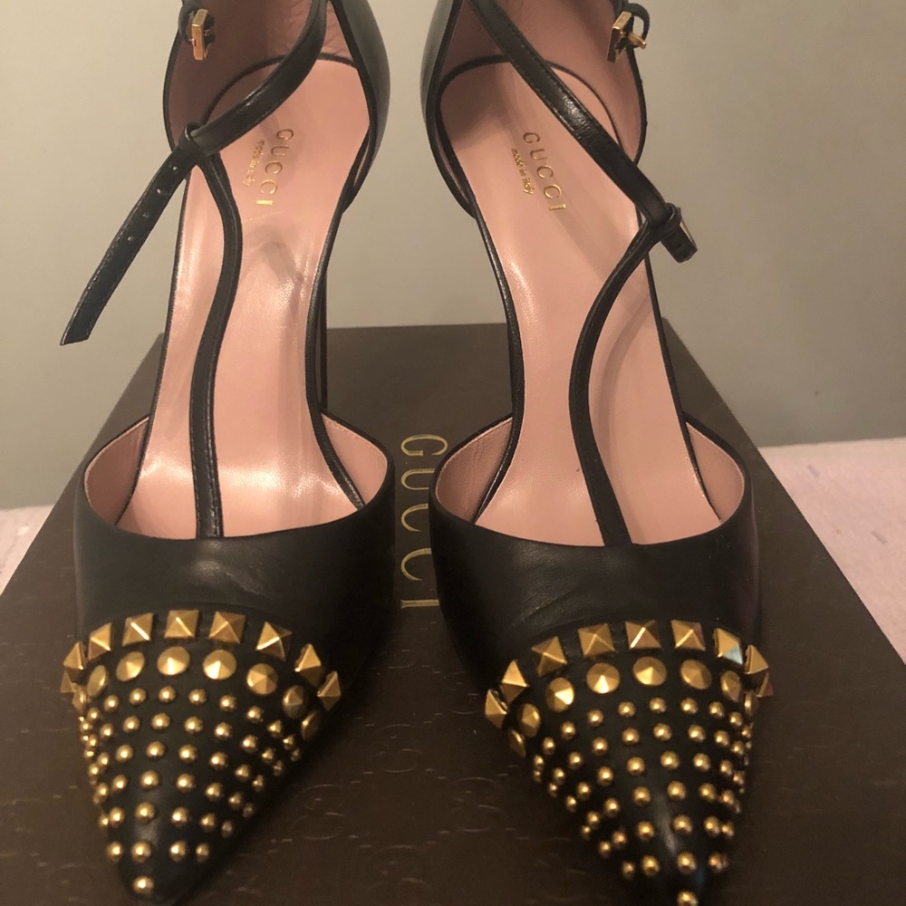GUCCI Malaga leather heels